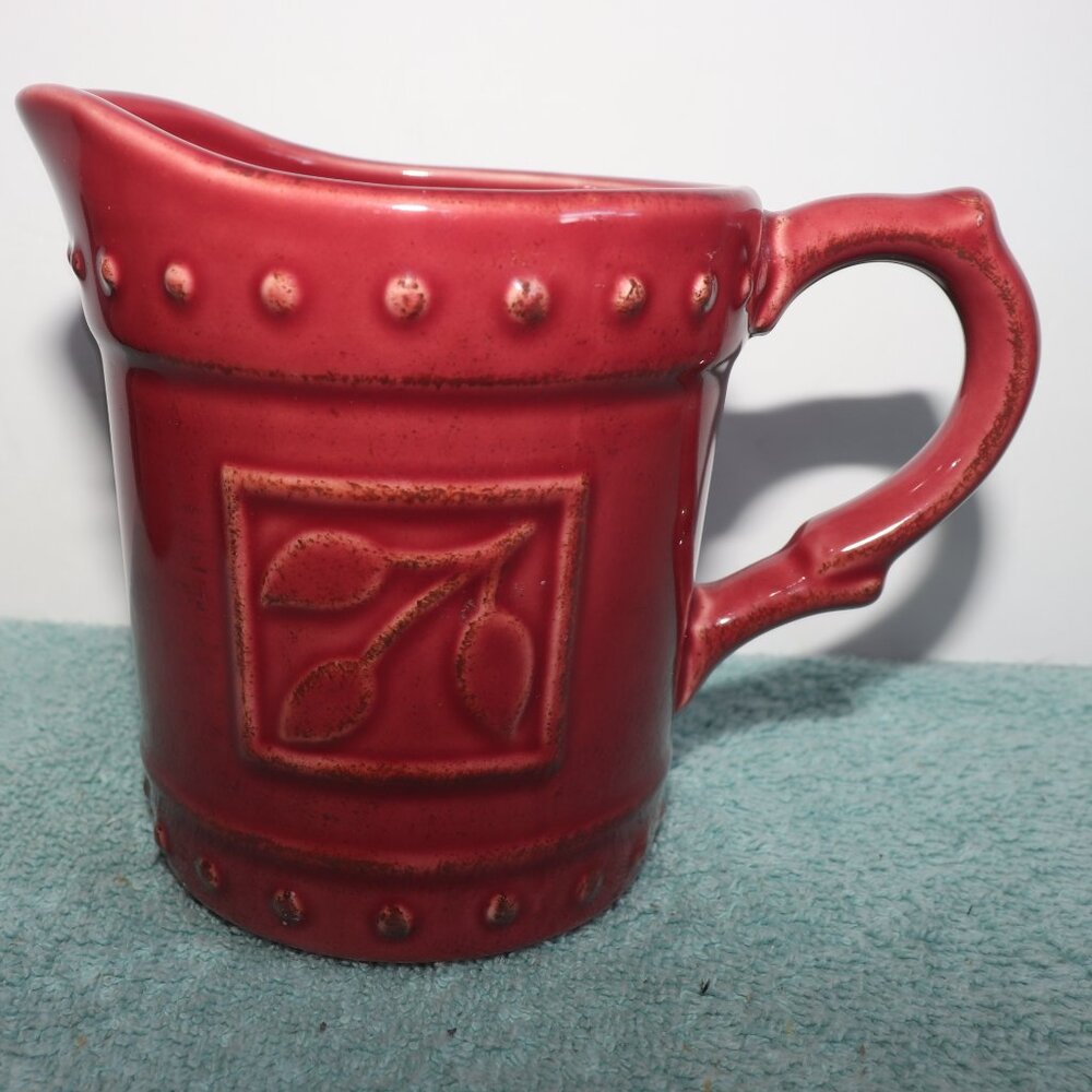 2001 Sorrento Signature Burgundy Maroon Red Creamer by Debby Segura